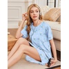 image:imageEkouaer Nightgowns for Women Bamboo Viscose Night Gown Short Sleeve Sleep Shirt Cooling Nightshirt Soft Sleepwear SXXXLBlue Floral