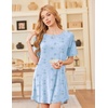 image:imageEkouaer Nightgowns for Women Bamboo Viscose Night Gown Short Sleeve Sleep Shirt Cooling Nightshirt Soft Sleepwear SXXXLBlue Floral