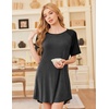 image:imageEkouaer Nightgowns for Women Bamboo Viscose Night Gown Short Sleeve Sleep Shirt Cooling Nightshirt Soft Sleepwear SXXXLDark Grey