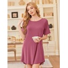 image:imageEkouaer Nightgowns for Women Bamboo Viscose Night Gown Short Sleeve Sleep Shirt Cooling Nightshirt Soft Sleepwear SXXXLDark Pink