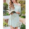 image:imageEkouaer Nightgowns for Women Bamboo Viscose Night Gown Short Sleeve Sleep Shirt Cooling Nightshirt Soft Sleepwear SXXXLGreen Daisy