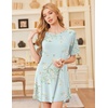 image:imageEkouaer Nightgowns for Women Bamboo Viscose Night Gown Short Sleeve Sleep Shirt Cooling Nightshirt Soft Sleepwear SXXXLGreen Daisy