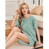 image:imageEkouaer Nightgowns for Women Bamboo Viscose Night Gown Short Sleeve Sleep Shirt Cooling Nightshirt Soft Sleepwear SXXXLGreen Floral