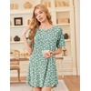 image:imageEkouaer Nightgowns for Women Bamboo Viscose Night Gown Short Sleeve Sleep Shirt Cooling Nightshirt Soft Sleepwear SXXXLGreen Floral