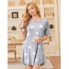 image:imageEkouaer Nightgowns for Women Bamboo Viscose Night Gown Short Sleeve Sleep Shirt Cooling Nightshirt Soft Sleepwear SXXXLGrey Stars