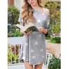 image:imageEkouaer Nightgowns for Women Bamboo Viscose Night Gown Short Sleeve Sleep Shirt Cooling Nightshirt Soft Sleepwear SXXXLGrey Stars