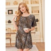 image:imageEkouaer Nightgowns for Women Bamboo Viscose Night Gown Short Sleeve Sleep Shirt Cooling Nightshirt Soft Sleepwear SXXXLLeopard
