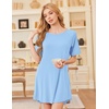 image:imageEkouaer Nightgowns for Women Bamboo Viscose Night Gown Short Sleeve Sleep Shirt Cooling Nightshirt Soft Sleepwear SXXXLLight Blue
