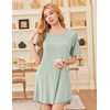image:imageEkouaer Nightgowns for Women Bamboo Viscose Night Gown Short Sleeve Sleep Shirt Cooling Nightshirt Soft Sleepwear SXXXLLight Green