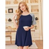 image:imageEkouaer Nightgowns for Women Bamboo Viscose Night Gown Short Sleeve Sleep Shirt Cooling Nightshirt Soft Sleepwear SXXXLNavy Blue