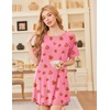 image:imageEkouaer Nightgowns for Women Bamboo Viscose Night Gown Short Sleeve Sleep Shirt Cooling Nightshirt Soft Sleepwear SXXXLPink Strawberry