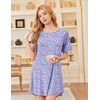 image:imageEkouaer Nightgowns for Women Bamboo Viscose Night Gown Short Sleeve Sleep Shirt Cooling Nightshirt Soft Sleepwear SXXXLPurple Dots