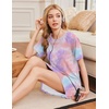 image:imageEkouaer Nightgowns for Women Bamboo Viscose Night Gown Short Sleeve Sleep Shirt Cooling Nightshirt Soft Sleepwear SXXXLTie Dye Blue