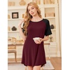 image:imageEkouaer Nightgowns for Women Bamboo Viscose Night Gown Short Sleeve Sleep Shirt Cooling Nightshirt Soft Sleepwear SXXXLWine Red