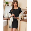image:imageEkouaer Nightgowns for Women Cotton Sleepshirts Short Sleeve Nightshirt Tshirt Night Gown Casual Sleepdress Comfy NightdressBlack