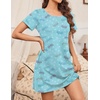image:imageEkouaer Nightgowns for Women Cotton Sleepshirts Short Sleeve Nightshirt Tshirt Night Gown Casual Sleepdress Comfy NightdressBlue Butterfly