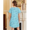 image:imageEkouaer Nightgowns for Women Cotton Sleepshirts Short Sleeve Nightshirt Tshirt Night Gown Casual Sleepdress Comfy NightdressBlue Butterfly