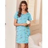 image:imageEkouaer Nightgowns for Women Cotton Sleepshirts Short Sleeve Nightshirt Tshirt Night Gown Casual Sleepdress Comfy NightdressBlue Butterfly
