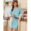 image:imageEkouaer Nightgowns for Women Cotton Sleepshirts Short Sleeve Nightshirt Tshirt Night Gown Casual Sleepdress Comfy NightdressBlue Butterfly