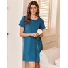 image:imageEkouaer Nightgowns for Women Cotton Sleepshirts Short Sleeve Nightshirt Tshirt Night Gown Casual Sleepdress Comfy NightdressDark Blue