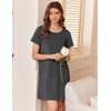 image:imageEkouaer Nightgowns for Women Cotton Sleepshirts Short Sleeve Nightshirt Tshirt Night Gown Casual Sleepdress Comfy NightdressDark Grey