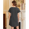 image:imageEkouaer Nightgowns for Women Cotton Sleepshirts Short Sleeve Nightshirt Tshirt Night Gown Casual Sleepdress Comfy NightdressDark Grey