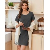 image:imageEkouaer Nightgowns for Women Cotton Sleepshirts Short Sleeve Nightshirt Tshirt Night Gown Casual Sleepdress Comfy NightdressDark Grey