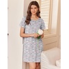 image:imageEkouaer Nightgowns for Women Cotton Sleepshirts Short Sleeve Nightshirt Tshirt Night Gown Casual Sleepdress Comfy NightdressGrey Coffee