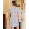 image:imageEkouaer Nightgowns for Women Cotton Sleepshirts Short Sleeve Nightshirt Tshirt Night Gown Casual Sleepdress Comfy NightdressGrey Coffee