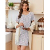 image:imageEkouaer Nightgowns for Women Cotton Sleepshirts Short Sleeve Nightshirt Tshirt Night Gown Casual Sleepdress Comfy NightdressGrey Coffee