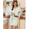 image:imageEkouaer Nightgowns for Women Cotton Sleepshirts Short Sleeve Nightshirt Tshirt Night Gown Casual Sleepdress Comfy NightdressLight Green Floral