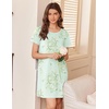 image:imageEkouaer Nightgowns for Women Cotton Sleepshirts Short Sleeve Nightshirt Tshirt Night Gown Casual Sleepdress Comfy NightdressLight Green Floral
