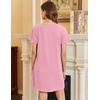 image:imageEkouaer Nightgowns for Women Cotton Sleepshirts Short Sleeve Nightshirt Tshirt Night Gown Casual Sleepdress Comfy NightdressLight Pink