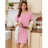 image:imageEkouaer Nightgowns for Women Cotton Sleepshirts Short Sleeve Nightshirt Tshirt Night Gown Casual Sleepdress Comfy NightdressLight Pink