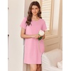image:imageEkouaer Nightgowns for Women Cotton Sleepshirts Short Sleeve Nightshirt Tshirt Night Gown Casual Sleepdress Comfy NightdressLight Pink