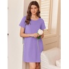 image:imageEkouaer Nightgowns for Women Cotton Sleepshirts Short Sleeve Nightshirt Tshirt Night Gown Casual Sleepdress Comfy NightdressLilac