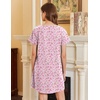 image:imageEkouaer Nightgowns for Women Cotton Sleepshirts Short Sleeve Nightshirt Tshirt Night Gown Casual Sleepdress Comfy NightdressPink Floral