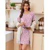 image:imageEkouaer Nightgowns for Women Cotton Sleepshirts Short Sleeve Nightshirt Tshirt Night Gown Casual Sleepdress Comfy NightdressPink Floral