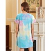 image:imageEkouaer Nightgowns for Women Cotton Sleepshirts Short Sleeve Nightshirt Tshirt Night Gown Casual Sleepdress Comfy NightdressPink Tie Dye