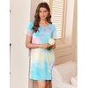 image:imageEkouaer Nightgowns for Women Cotton Sleepshirts Short Sleeve Nightshirt Tshirt Night Gown Casual Sleepdress Comfy NightdressPink Tie Dye
