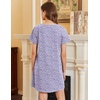image:imageEkouaer Nightgowns for Women Cotton Sleepshirts Short Sleeve Nightshirt Tshirt Night Gown Casual Sleepdress Comfy NightdressPurple Floral