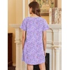 image:imageEkouaer Nightgowns for Women Cotton Sleepshirts Short Sleeve Nightshirt Tshirt Night Gown Casual Sleepdress Comfy NightdressPurple Star