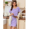image:imageEkouaer Nightgowns for Women Cotton Sleepshirts Short Sleeve Nightshirt Tshirt Night Gown Casual Sleepdress Comfy NightdressPurple Star