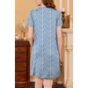 image:imageEkouaer Nightgowns for Women Short Sleeve House Dress Pleated Moo Moos V Neck Lounge Dress with PocketsBlue Floral