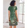 image:imageEkouaer Nightgowns for Women Short Sleeve Sleep Shirts Pleated Night Dress V Neck Night Shirts Soft House DressGreen Floral