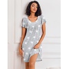 image:imageEkouaer Nightgowns for Women Short Sleeve Sleep Shirts Pleated Night Dress V Neck Night Shirts Soft House DressGrey Star