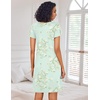image:imageEkouaer Nightgowns for Women Short Sleeve Sleep Shirts Pleated Night Dress V Neck Night Shirts Soft House DressLight Green Floral