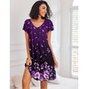 image:imageEkouaer Nightgowns for Women Short Sleeve Sleep Shirts Pleated Night Dress V Neck Night Shirts Soft House DressPurple Floral