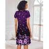 image:imageEkouaer Nightgowns for Women Short Sleeve Sleep Shirts Pleated Night Dress V Neck Night Shirts Soft House DressPurple Floral
