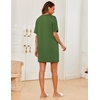 image:imageEkouaer Sleep Shirts for Women Nightgown Short Sleeves T shirt Night Dress Round Neck Womans Nightgown with Pocket SXXLArmy Green